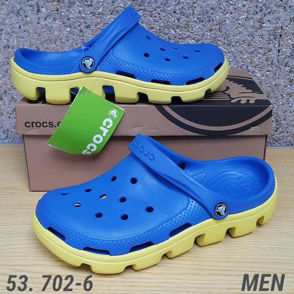 crocs blue and yellow