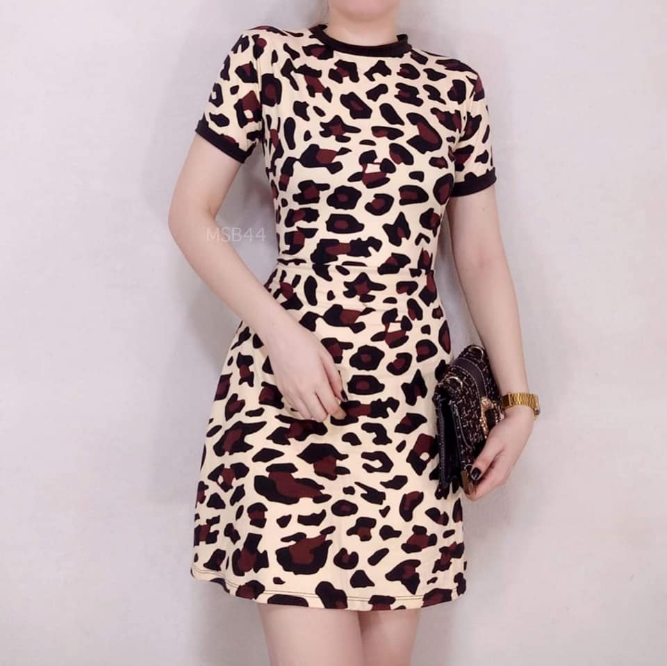 animal print flowy dress