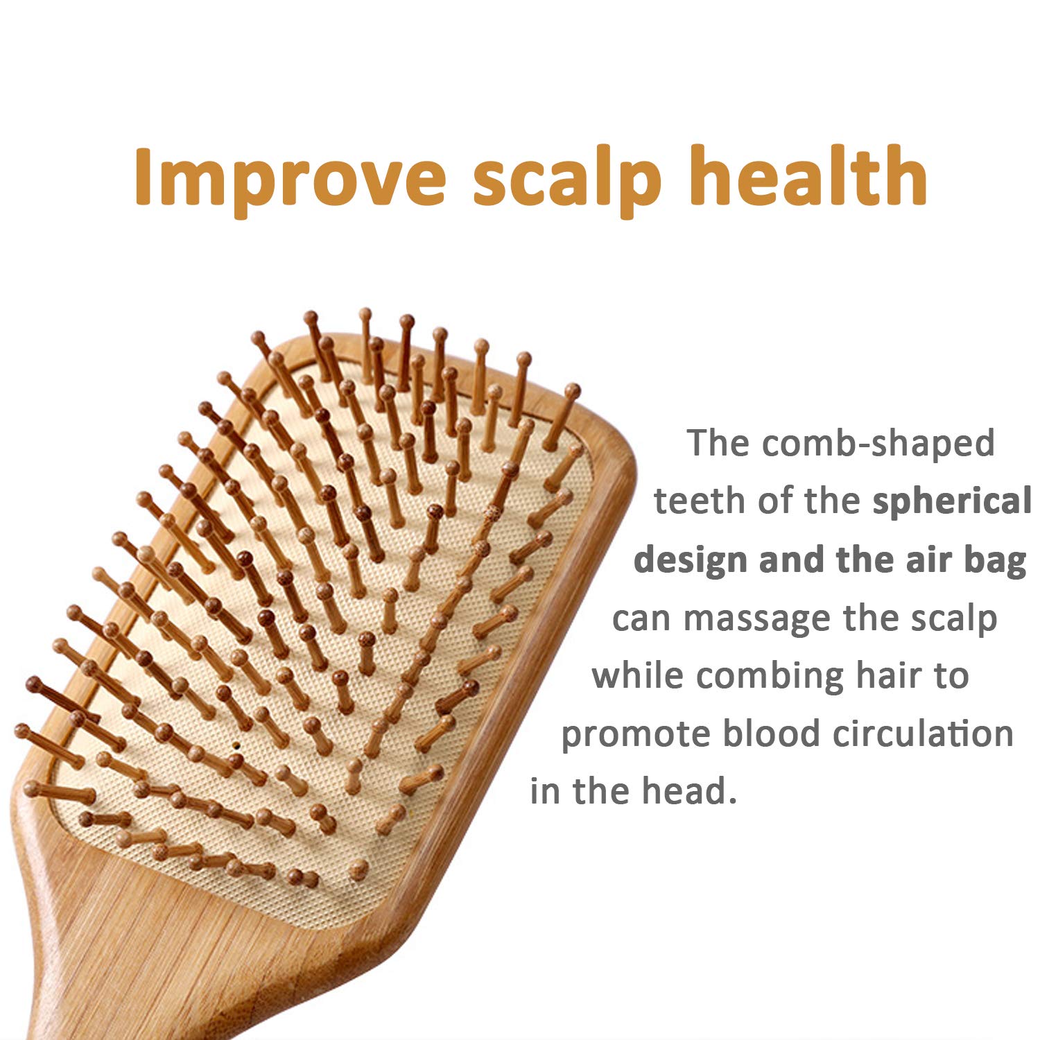 Hair Brush Natural Wooden Paddle Brush for Thick Curly Thin Long Short Wet  or Dry Hair Eco-Friendly Beech Massage Scalp Brush for Women Men and Kids Paddle  Brush Made of pure natural