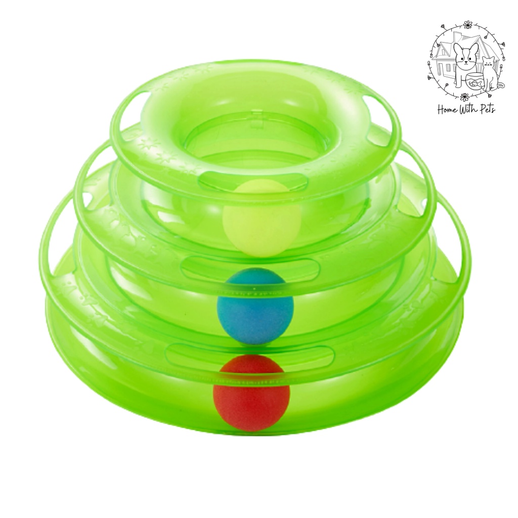HWP Tower of Tracks 3Level Ball Game for Cats and Kittens Interactive