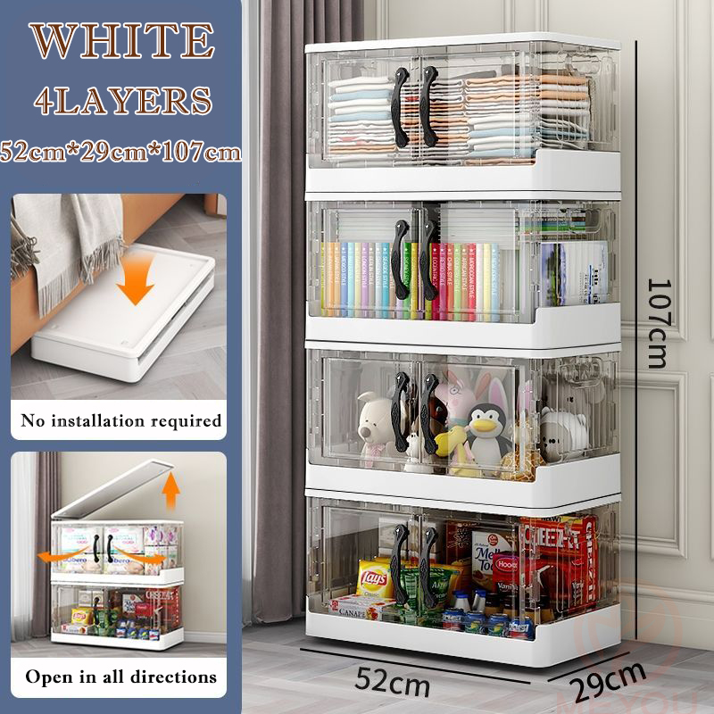 Foldable storage box Stackable storage box Transparent Folding storage