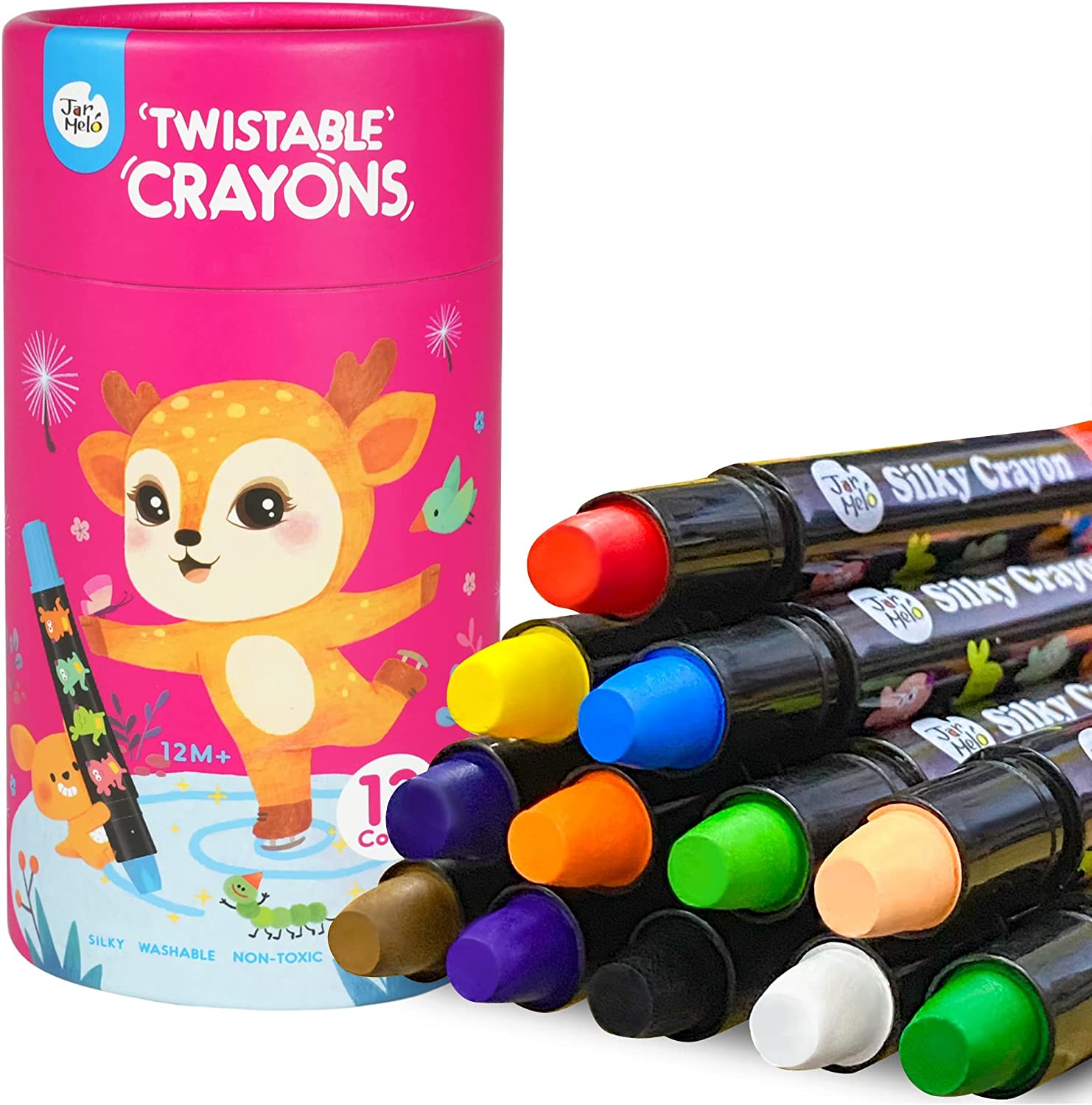 36 Colors Twistable Water Soluble Silky Crayons  Washable Toddlers Crayons;  36 Count Kids Crayons, Silky Crayons, Non Toxic Jumbo Gel Crayons - Grabie®