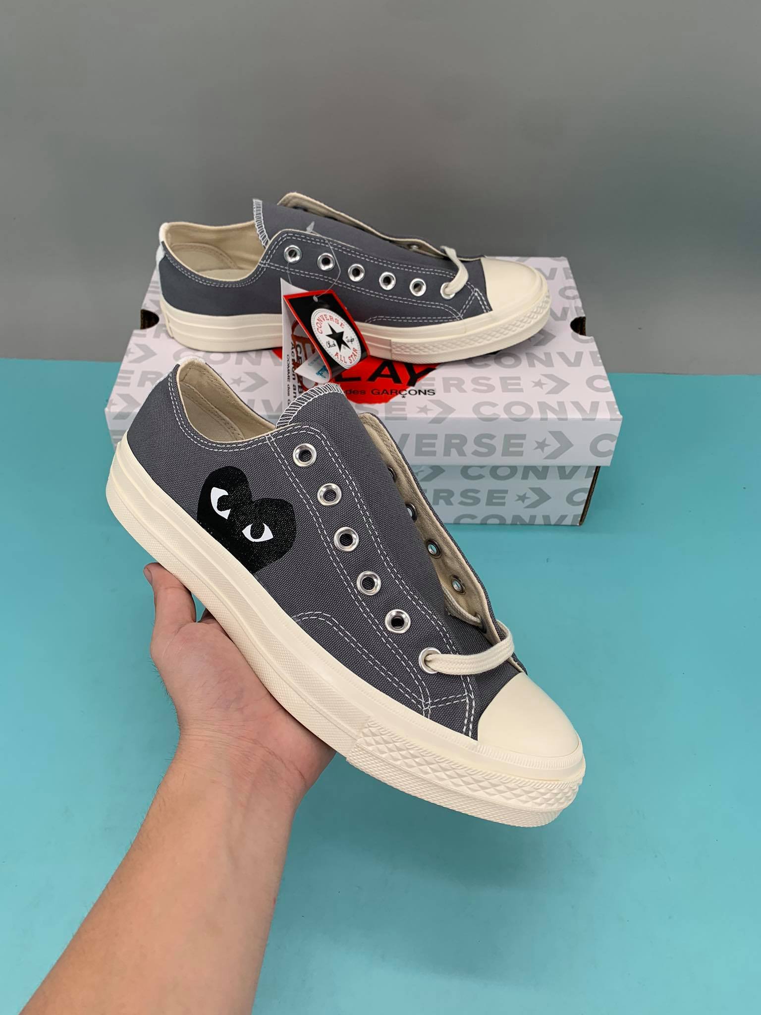 cdg grey shoes