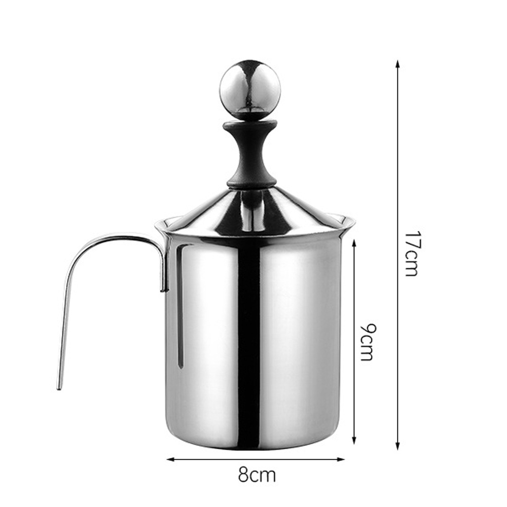 400ml/800ml Manual Milk Frother Stainless Steel Double Mesh Milk Creamer  Milk Foam Mesh Coffee Foamer Creamer