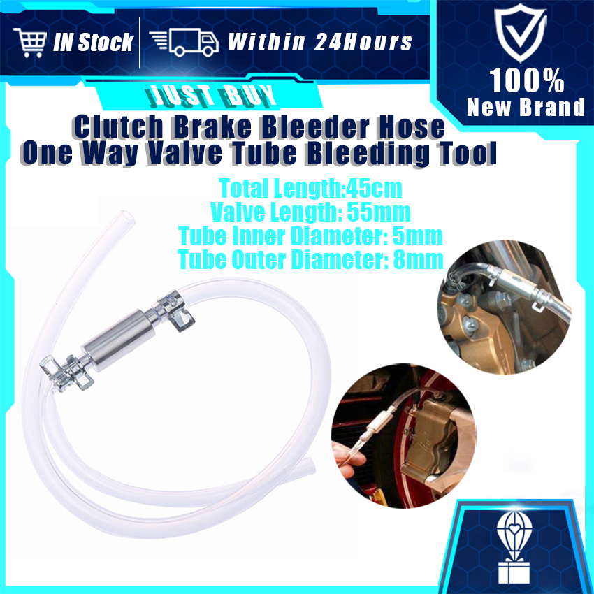 Clutch Brake Bleeder Hose One Way Valve Tube Motorcycle Car Hydraulic Brake Clutch Bleeding Tool