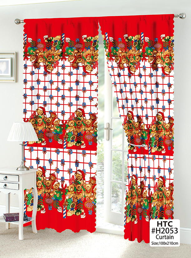 Christmas Celebration Party Design Curtains Sale Gift Kurtina for Window  100cmX210cm 1PC Santa Claus Snowman Lazada PH