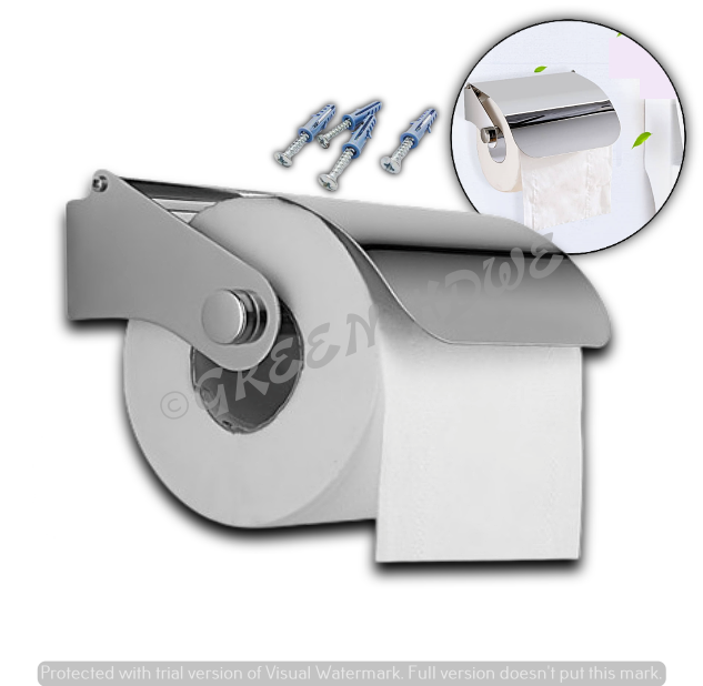 1PCS Stainless Steel Bathroom Toilet Paper Holder Roll Tissue Box Wall