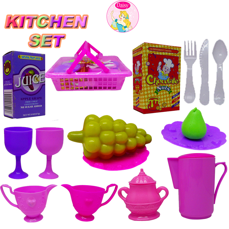 Daisy Kitchen Set in Basket RIC (8434DA) Raion Roleplay Pretend Playset