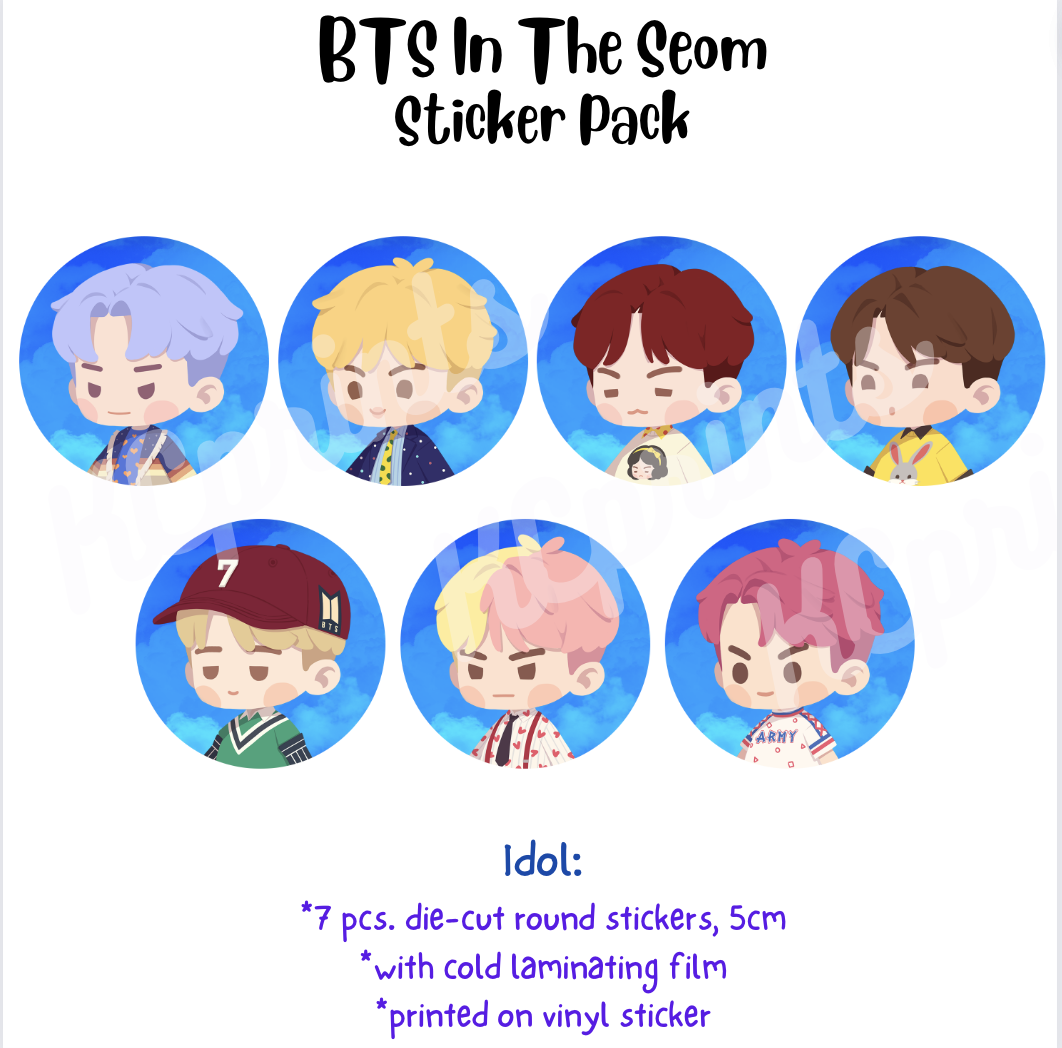 BTS In The Seom Sticker Pack Ver. 2 Characters RM Jin Suga Jhope Jimin ...