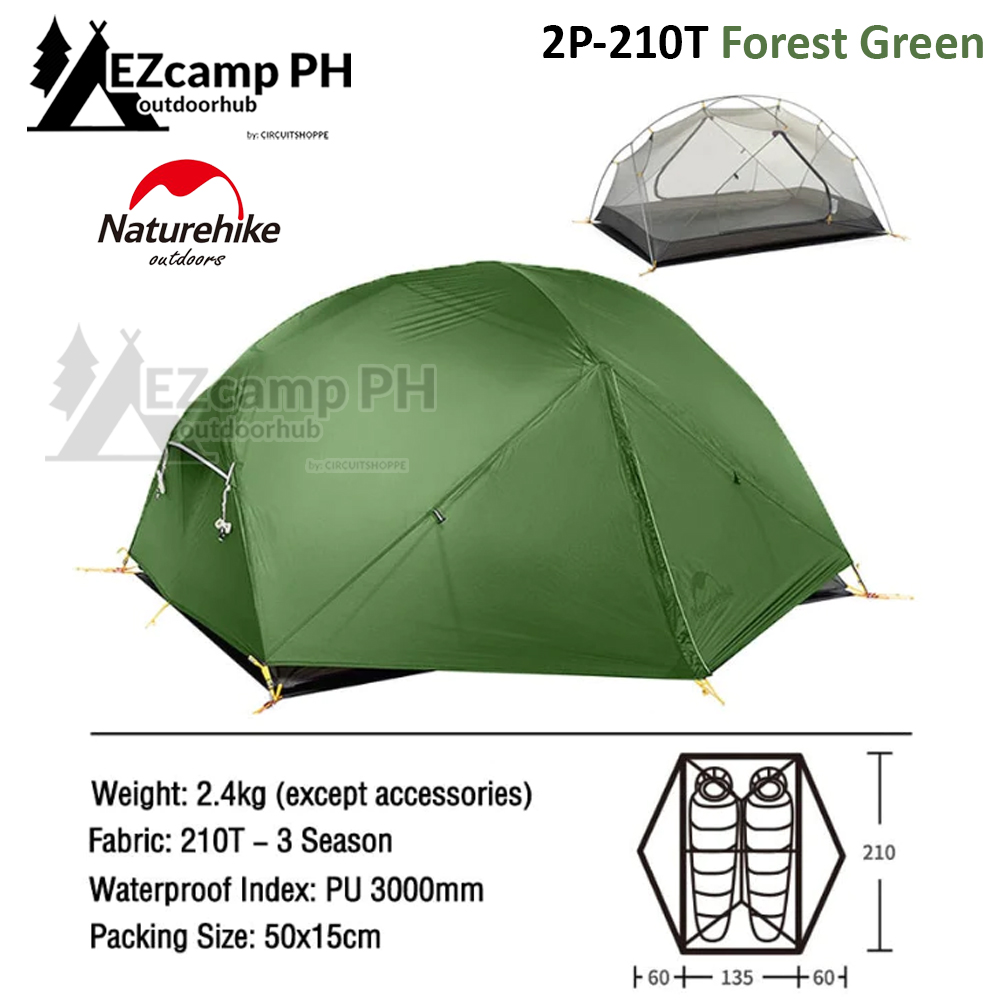 Naturehike Mongar 3 Season | 2 Person 15D 20D Fabric Nylon Double
