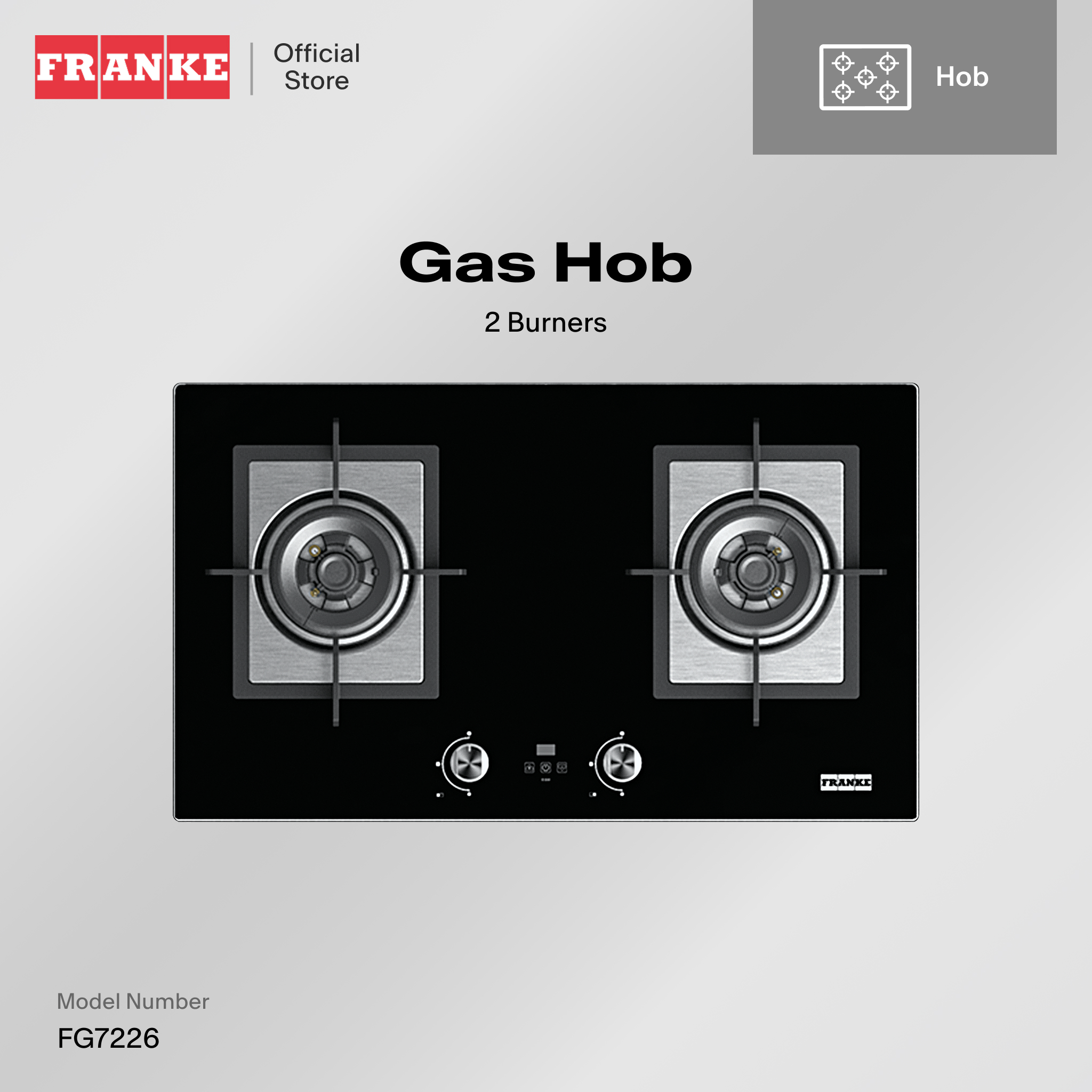 FRANKE Onyx Double-burner Black Glass Gas Hob LPG FG7226 Lazada