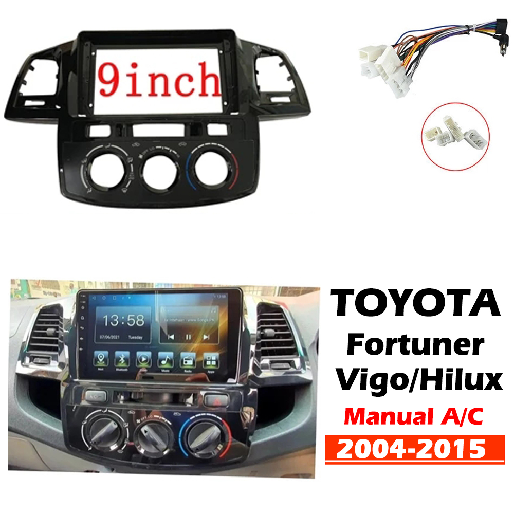 9 inch Car Stereo Frame Dashboard 2 din Fascia Frame Panel for Toyota