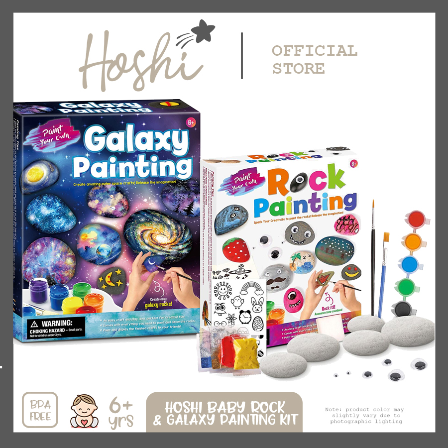 Hoshi Baby Rock Painting and Galaxy Painting Kit, Hobbies, Arts and Crafts  for Kids Children, 4yrs+