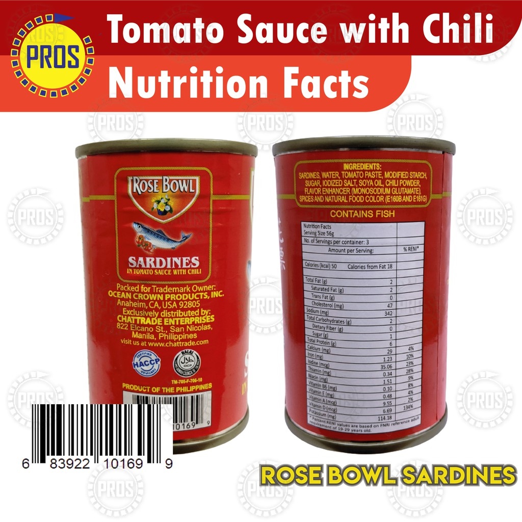 ROSE BOWL SARDINES CHILI 155g Lazada PH