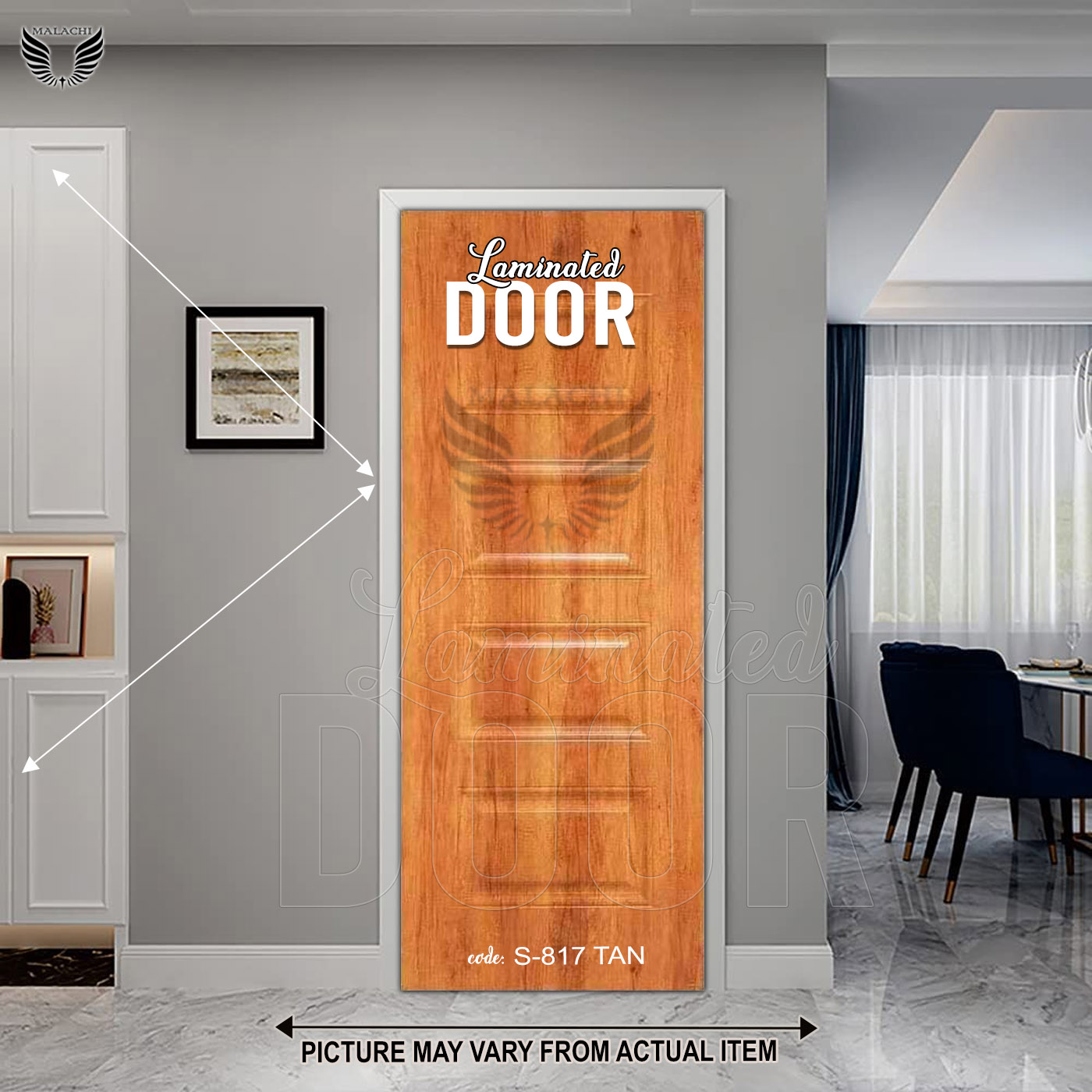 Malachi S817 Door Laminated Type Not a pure wood High quality and