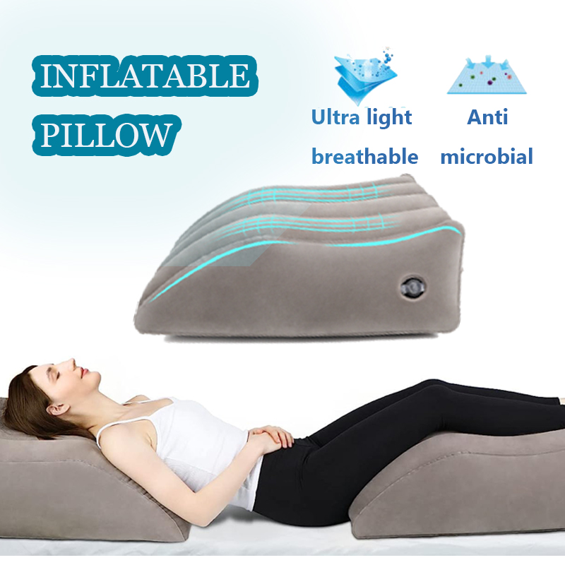 Leg Elevation Pillow,Inflatable Wedge Pillows,Comfort Leg Pillows for  Sleeping,Improve Circulataion and Reduce Swelling,Suitable for improving  Sleep Quality,Pregnant,Surgery and Injury,Recovery (Grey)