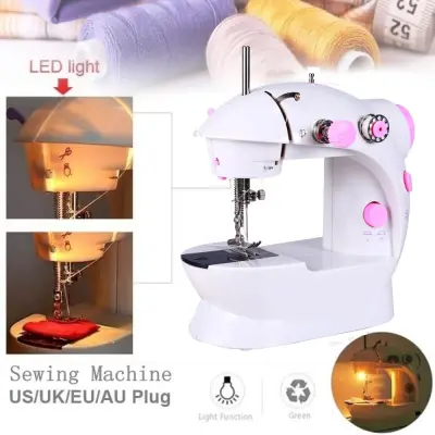 ALLFRUI Multifunction Mini Clothes DIY Fabrics Button Hand Switch Stitch Set Sewing Machines Sew Needlework Household