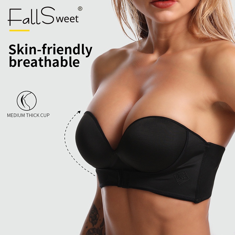 Strapless Push Up Bra Front Closure Bralette