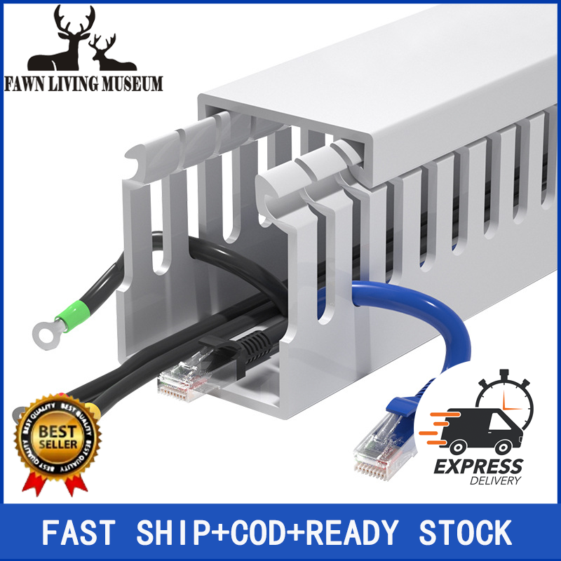 Stageek Cable Raceway Kit Cable Management System Kit Open Slot Wiring Raceway Duct with Cover On-Wall Cable Concealer Cord Organizer to Hide Wires
