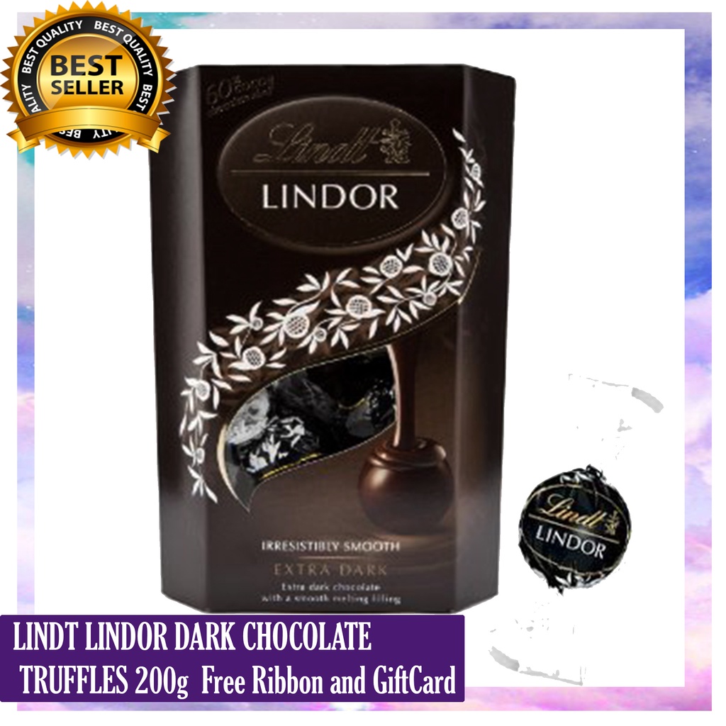 LINDT LINDOR 60 DARK CHOCOLATE TRUFFLES 200g Free Ribbon and GiftCard