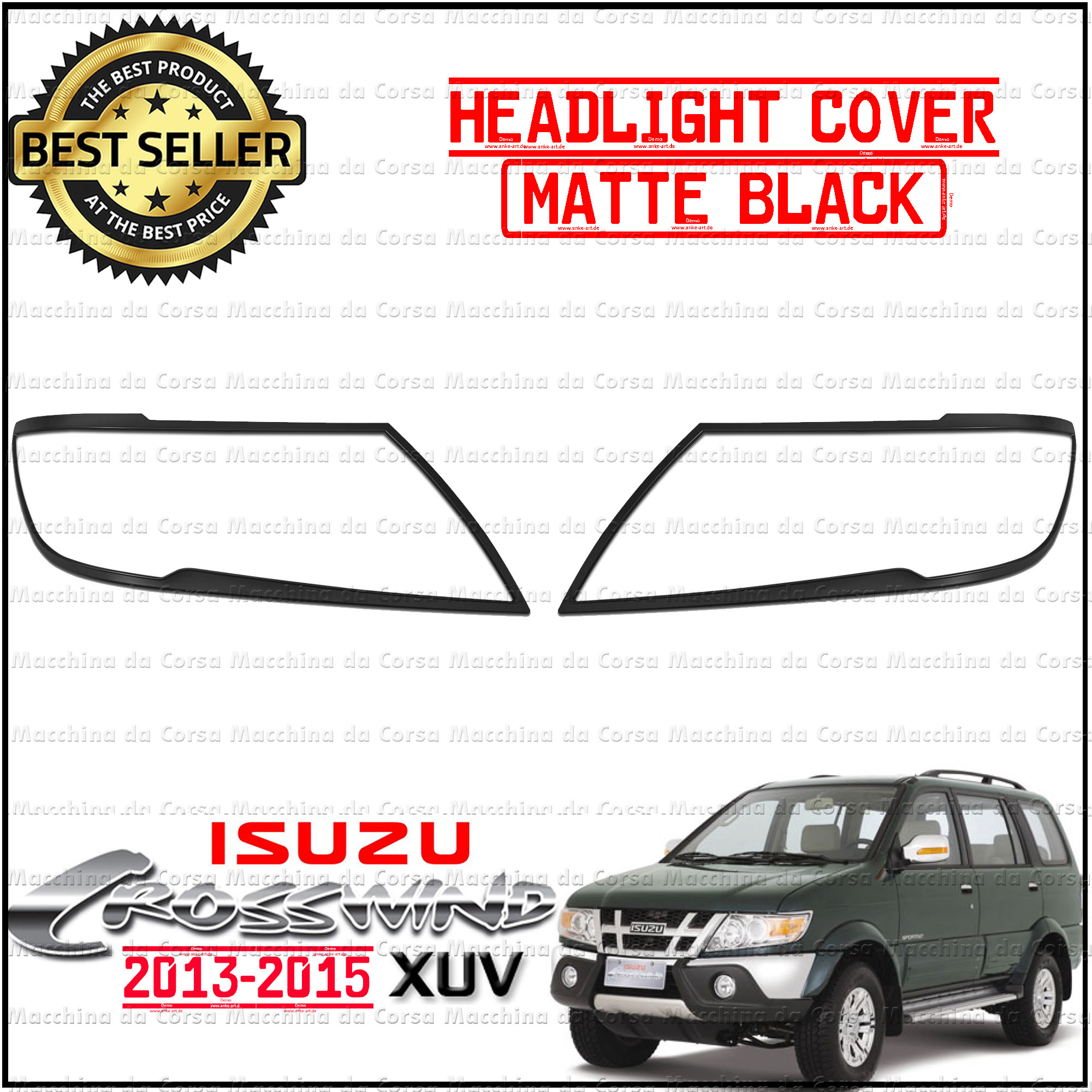 Isuzu Crosswind XUV 2013 2014 2015 Headlight Cover (Matte Black