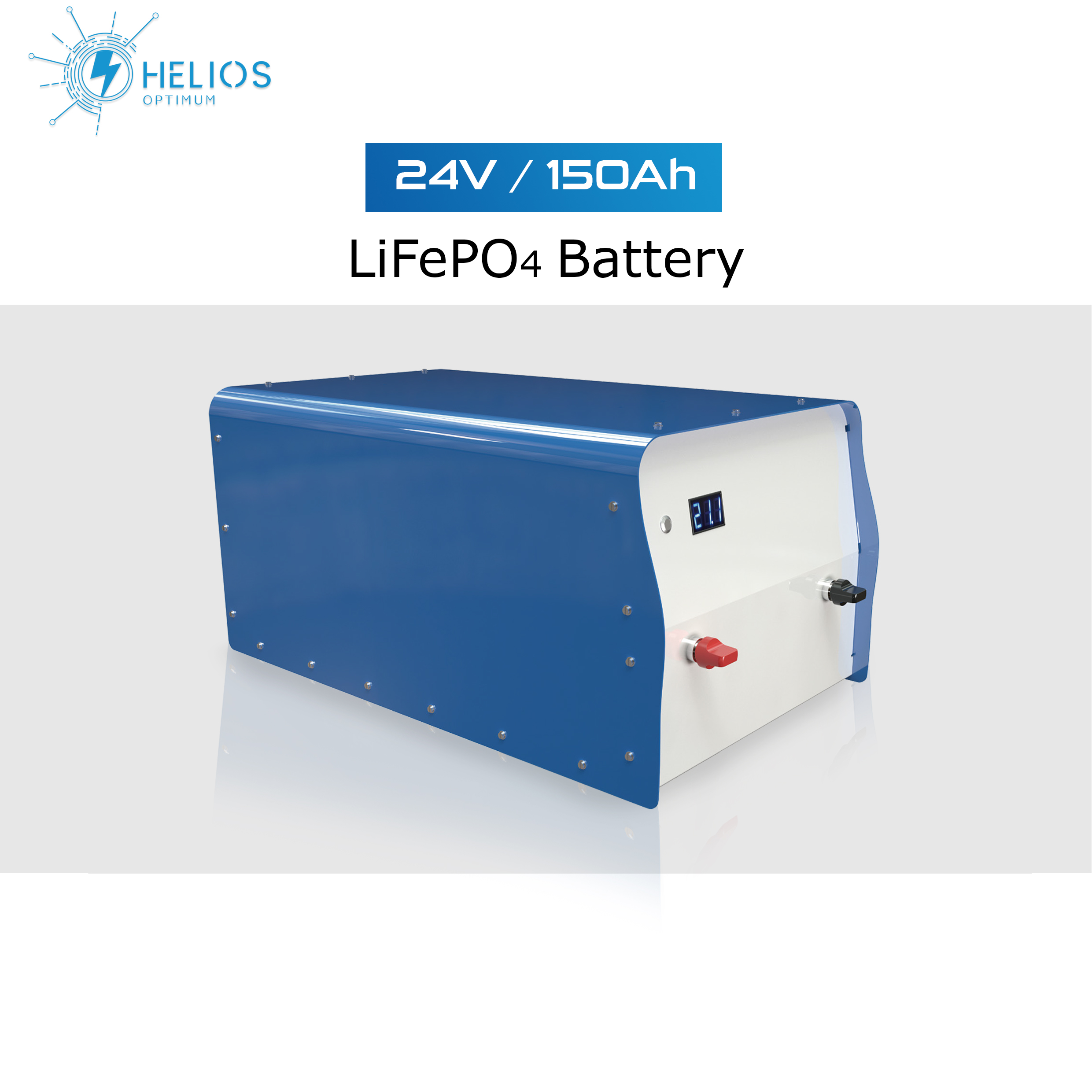 Blue Carbon 24V 150Ah LiFePO4 Battery with Built-in BMS and