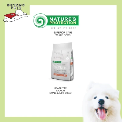 Nature's Protection Superior Care White Dogs Grain Free Salmon 1.5kg - Adult Dog Small Breed (45834)