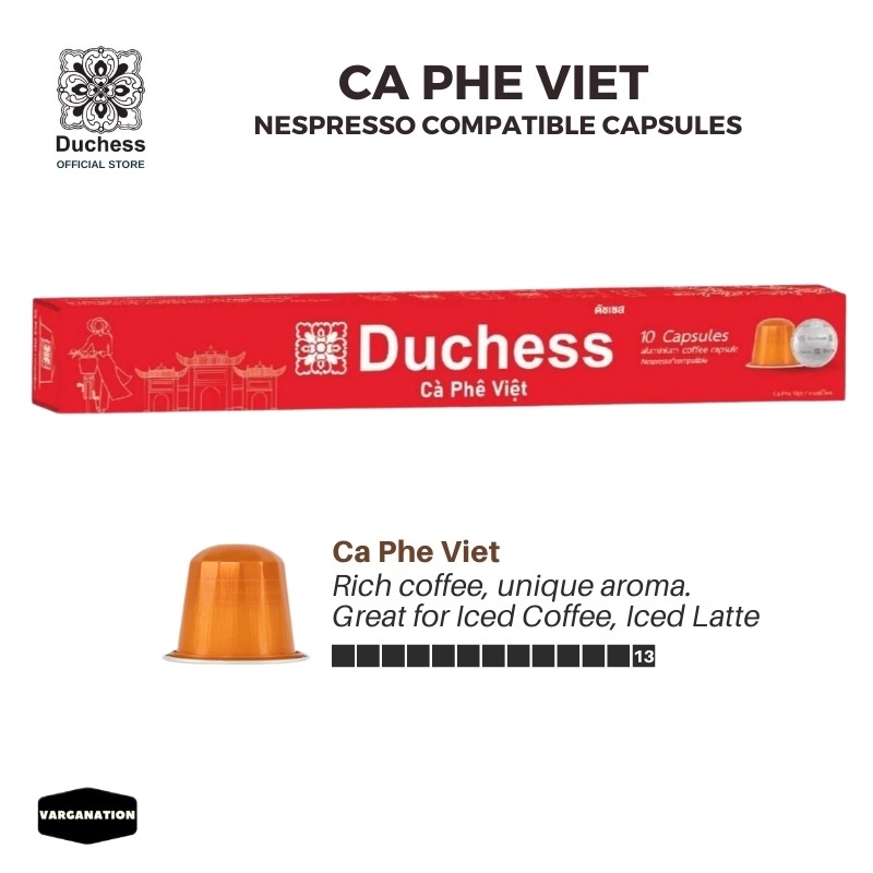 Duchess Nespresso Capsules Vietnam Coffee Teh Tarik Milk Tea
