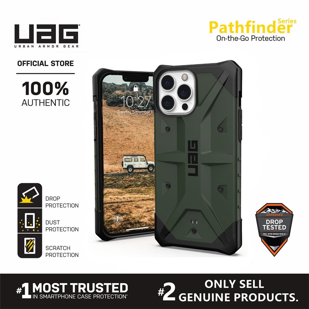 Uag pathfinder series case for iphone 14 pro max / 14 plus / iphone 11 12 13 pro max / iphone 11 pro max / 12 13 mini phone case rugged lightweight slim shockproof pathfinder protective cover