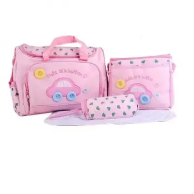 CH-FASHION Cartoon Car Mommy Bag TMN- 002 4-in-1 Multi-function Baby Diaper Tote Handbag Set