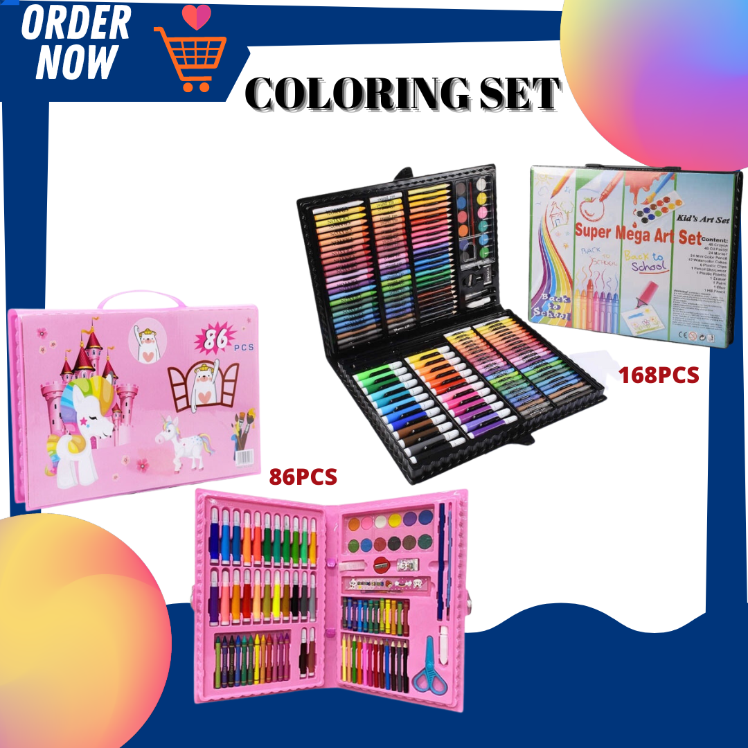 168Pcs Sets Kids Super Mega Art Coloring Set Crayons Oil Pastels Color  Pencils For Student Drawing & Painting