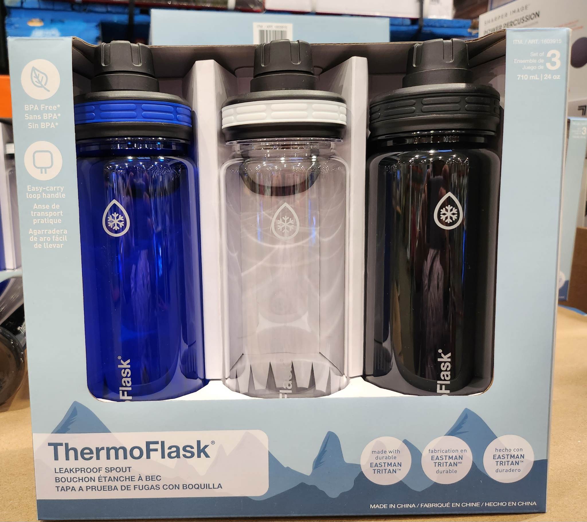 Thermoflask Tritan 709 mL (24 oz.) Water Bottle, 3-pack