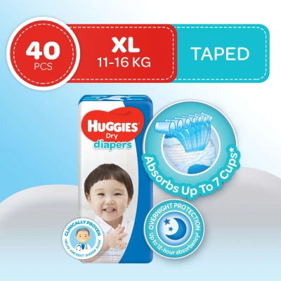 Huggies Dry Diapers XL - 40 pcs