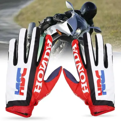 Litao 1 pair of Gloves Honda Motorcycle Bicycle Gloves Full Finger Riding Gloves Off-road Racing Non-slip Gloves