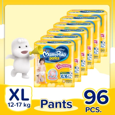 [DIAPER SALE] MamyPoko Easy to Wear XL (12-17 kg) - 16 pcs x 6 packs (96 pcs) - Diaper Pants