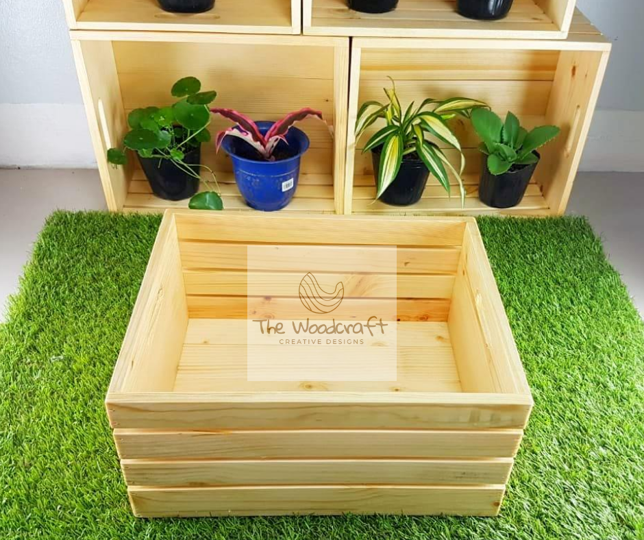 Wooden Crate Storage Organizer Smooth Finish Lazada PH
