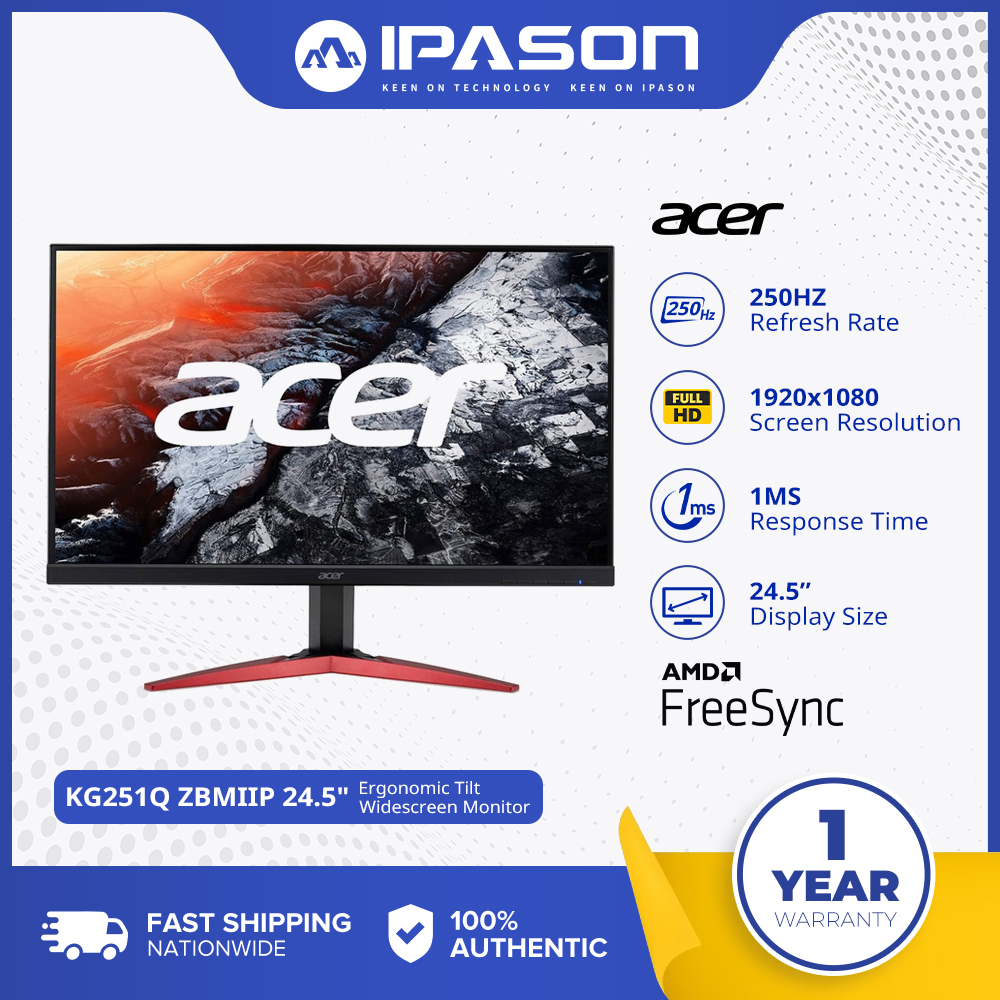 ACER KG251Q zbmiip ENTRY gaming 24.5 1920*1080 UP TO 250Hz // Acer
