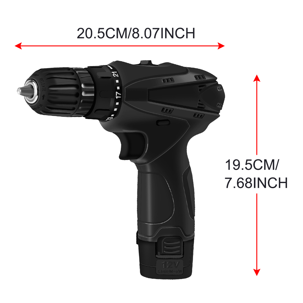 Cordless drill，Lithium electric drill rechargeable electric hand drill