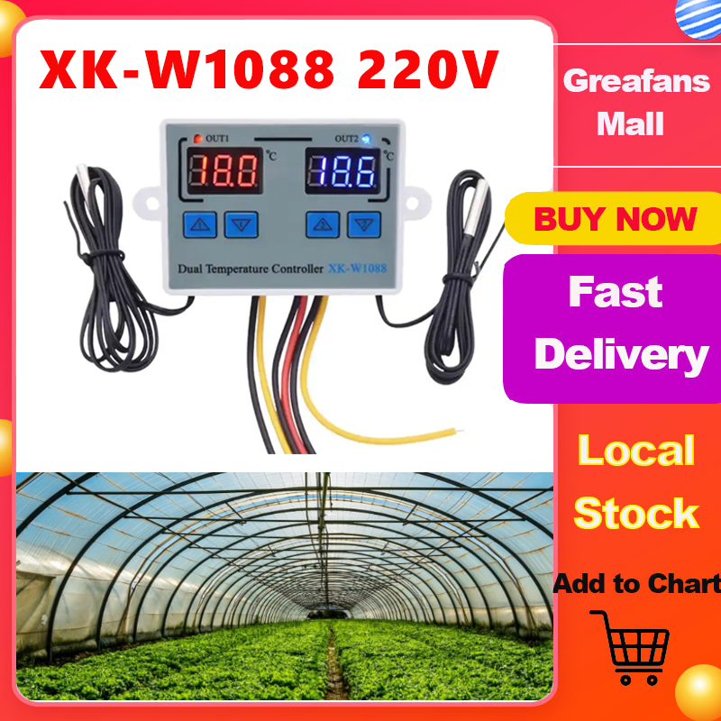 XKW1088 Dual LED Digital Temperature Sensor Meter Controller Electric Heating Thermostat