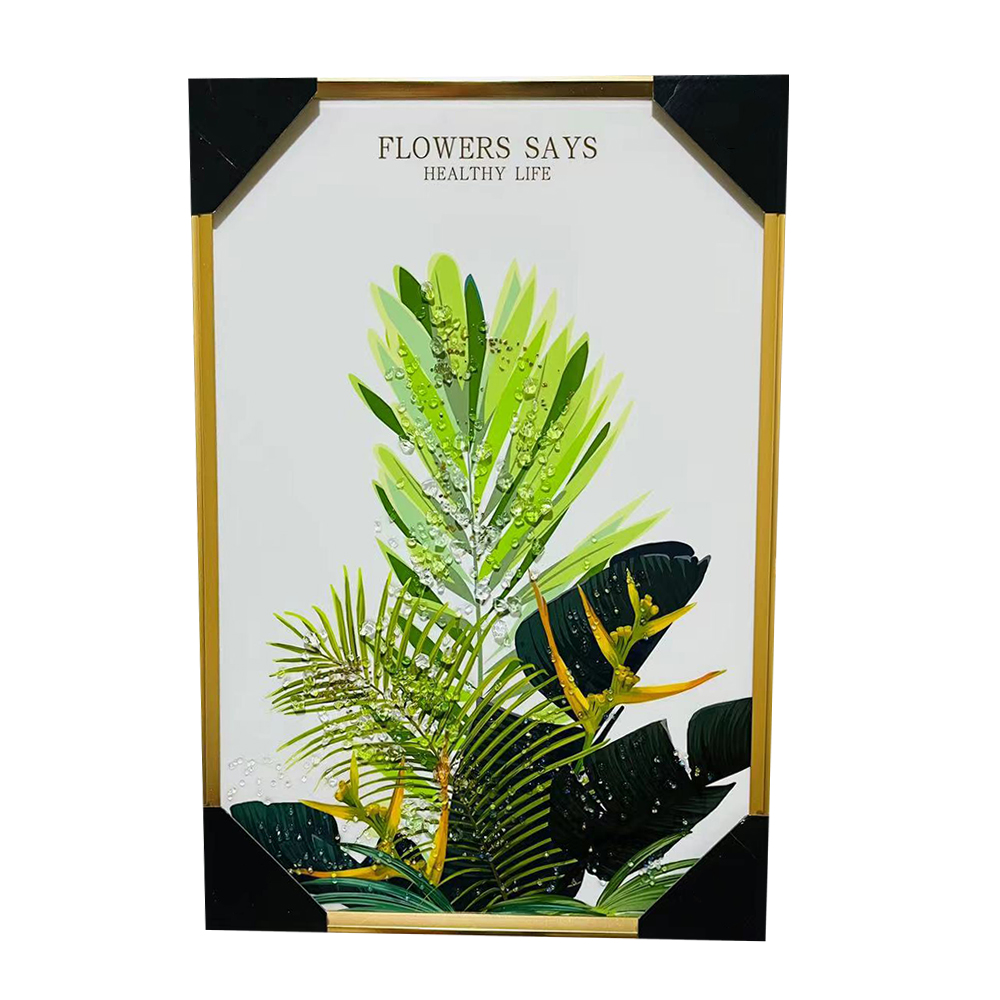 IDA 41x61cm Decorative Wall Frame With 3D Crystal Painting Golden Edge