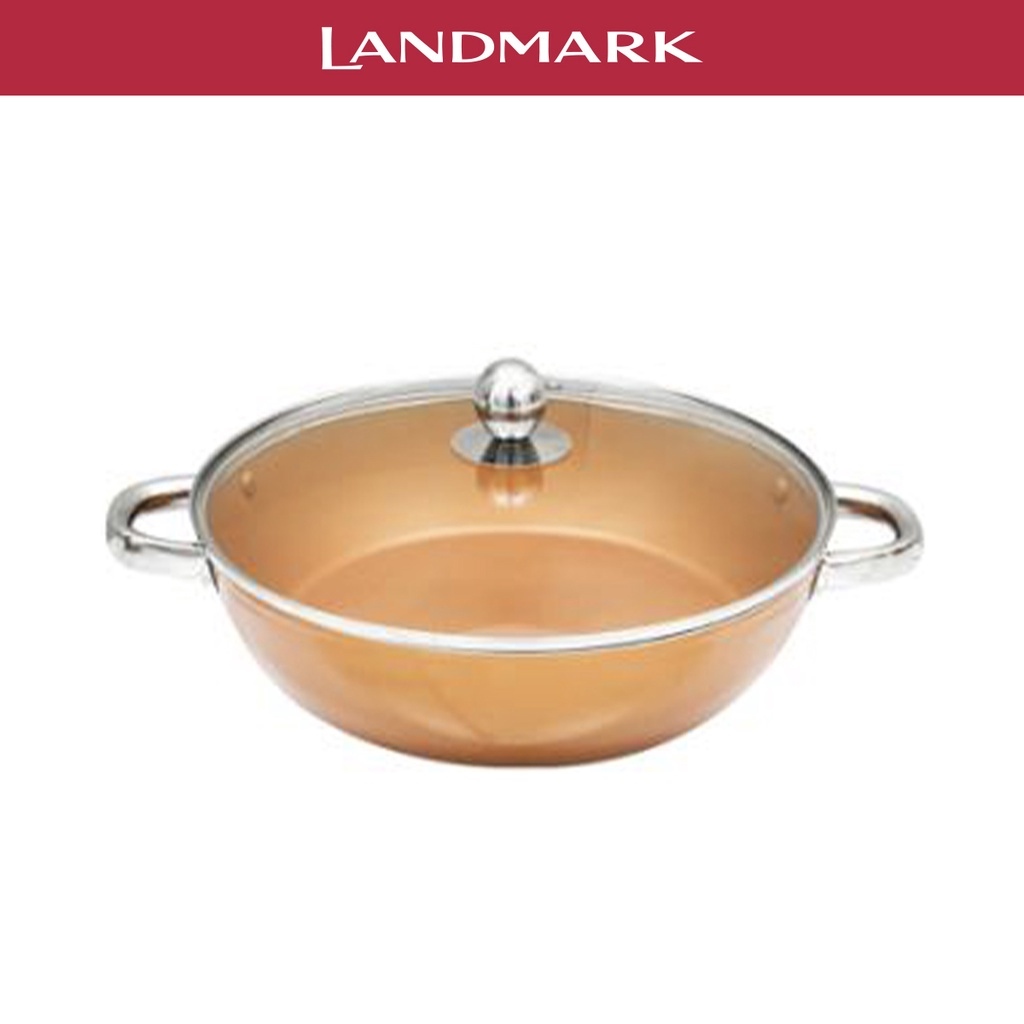Landmark Masflex 28 Cm Copper Induction Skillet W/ Glass Lid 28X14