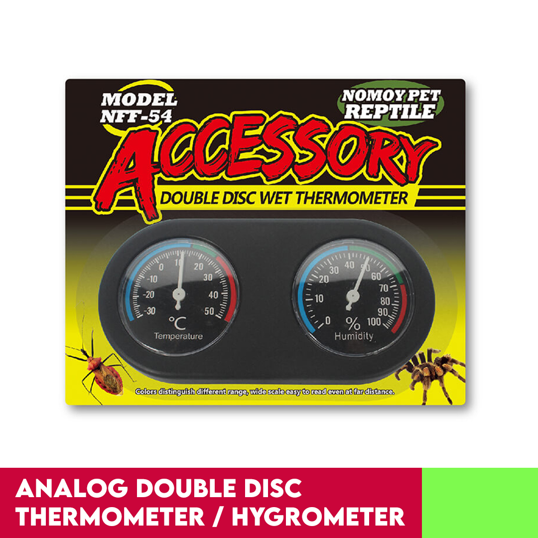 Analog Double Disc Thermometer & Hygrometer for Tortoise & Reptile