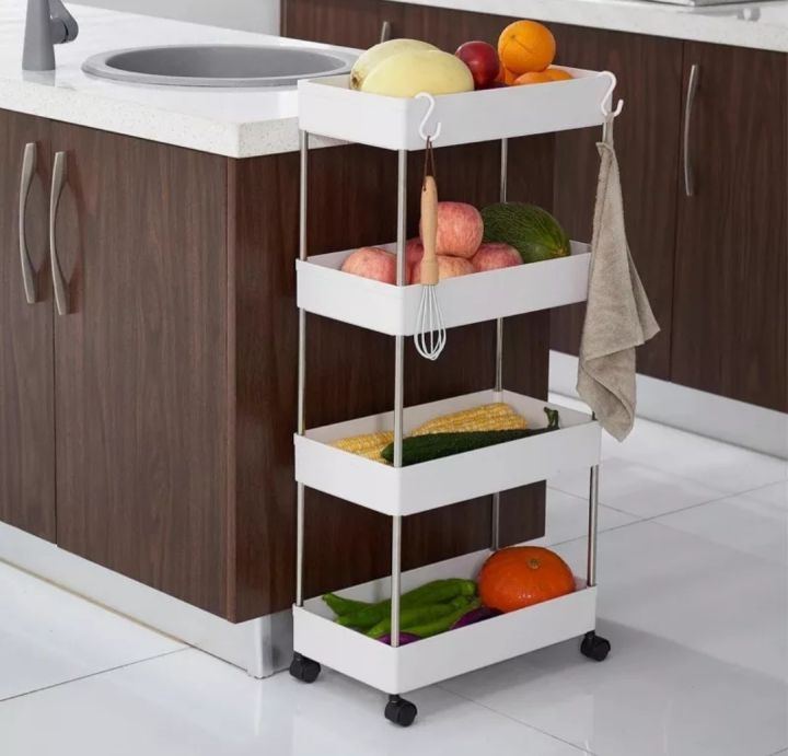 cobe 4 Layer Movable Kitchen Rack / Bathroom Rack Storage Organizer