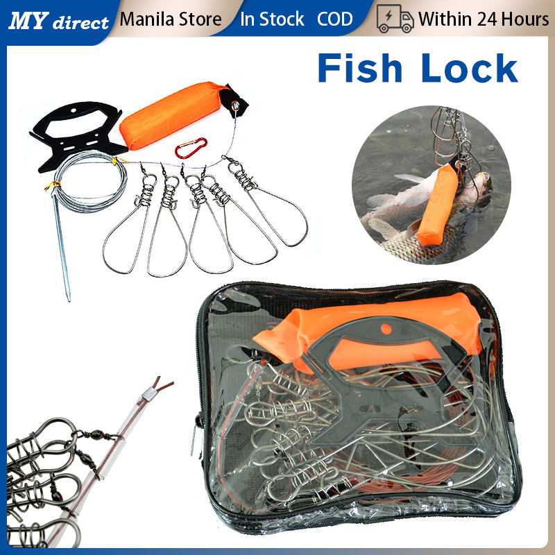 Fish Lock Buckle Wire String 5-snap Float Fish Stringer Controller