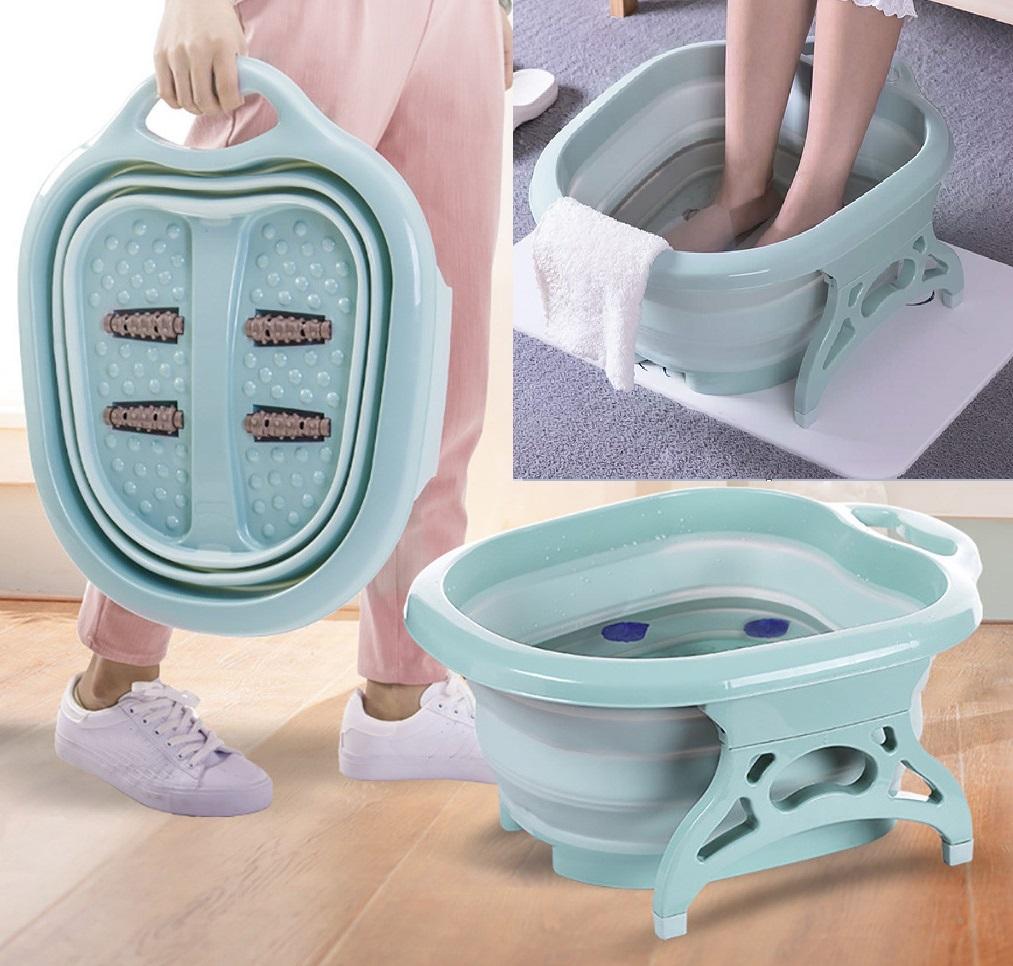 Stress Relief Collapsible Foot Spa Foot Soak Bath Tub with Massaging ...