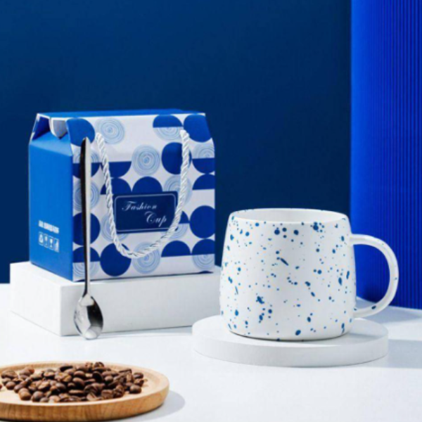(C121 )500ml Ceramic Coffee Mug, Tea Cup with teaspoon for Office and ...
