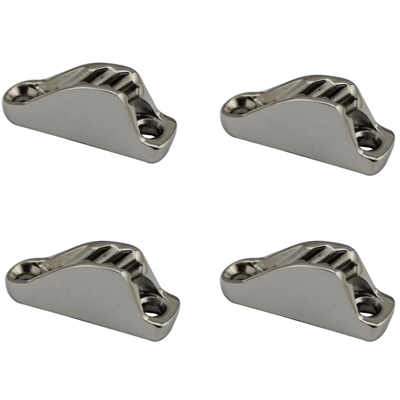 Amarine Made 4-1/2 Stainless Steel Folding Cleat – 4 Pack, Heavy Duty Marine Boat Dock Cleats