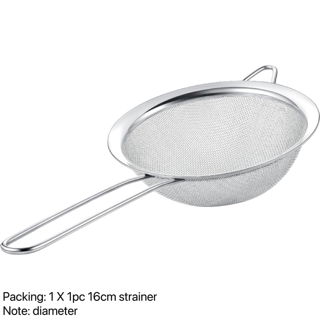 3pcs Set Stainless Steel Strainer With Container Flour Strainer 