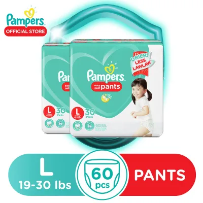 Pampers Baby Dry Diaper Pants Large 30 x 2 packs (60 diapers)