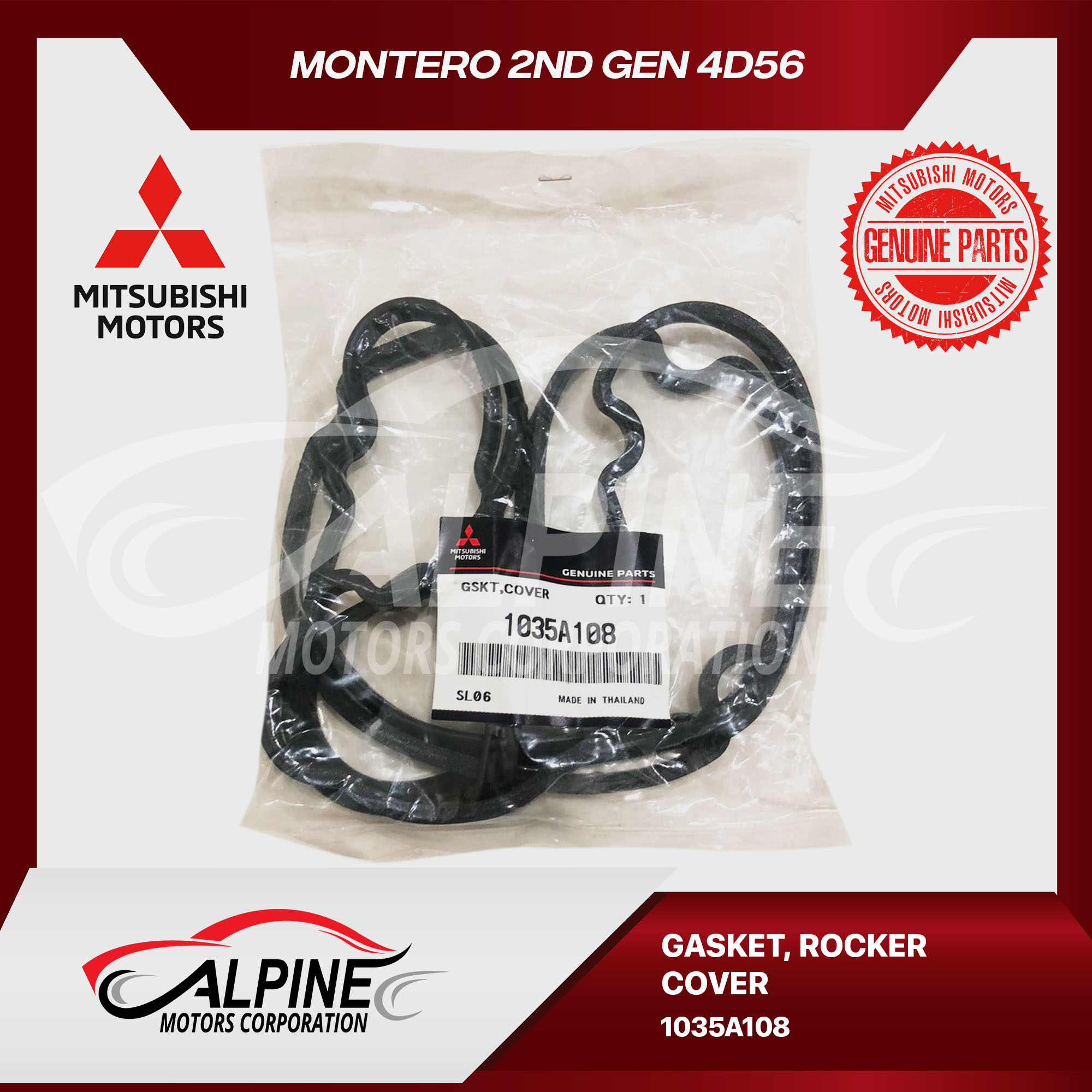 Mitsubishi Genuine Parts: GASKET ROCKER COVER FOR MONTERO 2ND GEN 4D56 ...